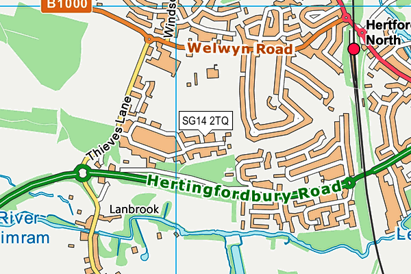 SG14 2TQ map - OS VectorMap District (Ordnance Survey) SG14 2TQ map - OS VectorMap District (Ordnance Survey)