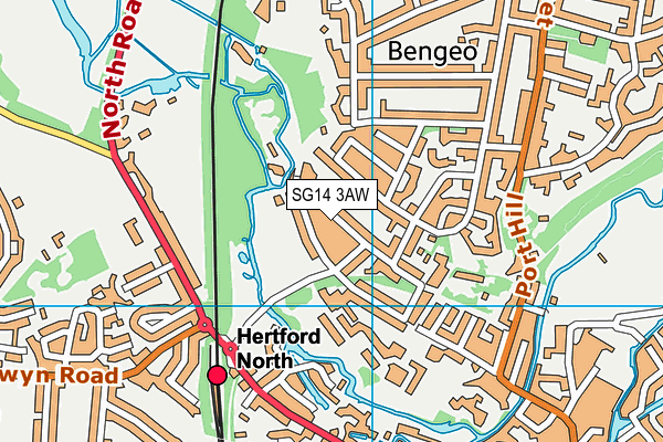 SG14 3AW map - OS VectorMap District (Ordnance Survey) SG14 3AW map - OS VectorMap District (Ordnance Survey)