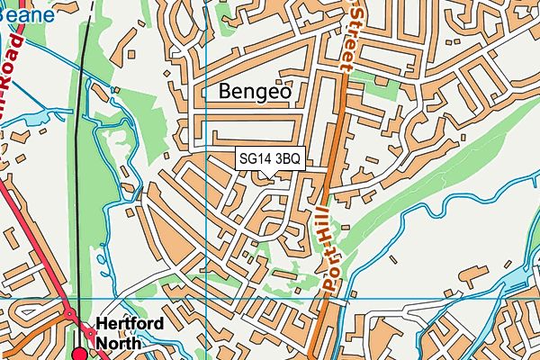 SG14 3BQ map - OS VectorMap District (Ordnance Survey) SG14 3BQ map - OS VectorMap District (Ordnance Survey)
