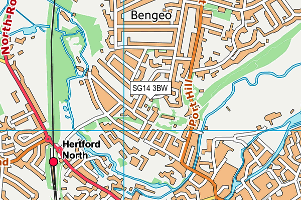 SG14 3BW map - OS VectorMap District (Ordnance Survey) SG14 3BW map - OS VectorMap District (Ordnance Survey)