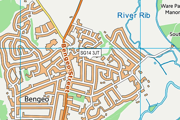 SG14 3JT map - OS VectorMap District (Ordnance Survey) SG14 3JT map - OS VectorMap District (Ordnance Survey)