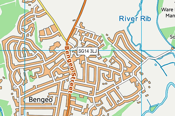 SG14 3LJ map - OS VectorMap District (Ordnance Survey) SG14 3LJ map - OS VectorMap District (Ordnance Survey)