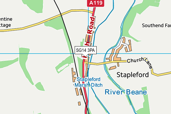 SG14 3PA map - OS VectorMap District (Ordnance Survey) SG14 3PA map - OS VectorMap District (Ordnance Survey)