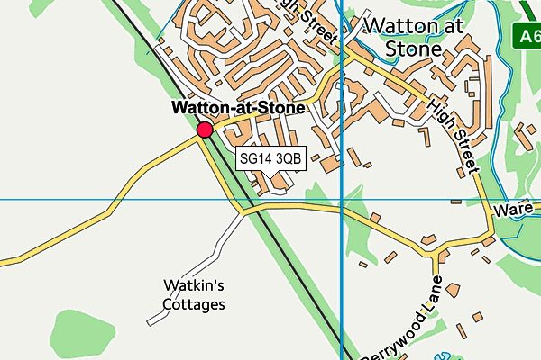 SG14 3QB map - OS VectorMap District (Ordnance Survey)