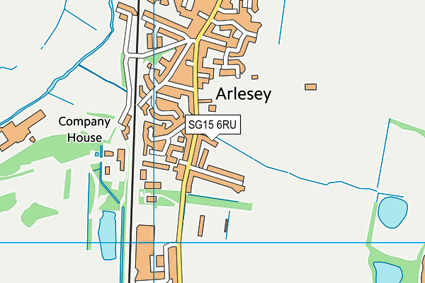 SG15 6RU map - OS VectorMap District (Ordnance Survey)
