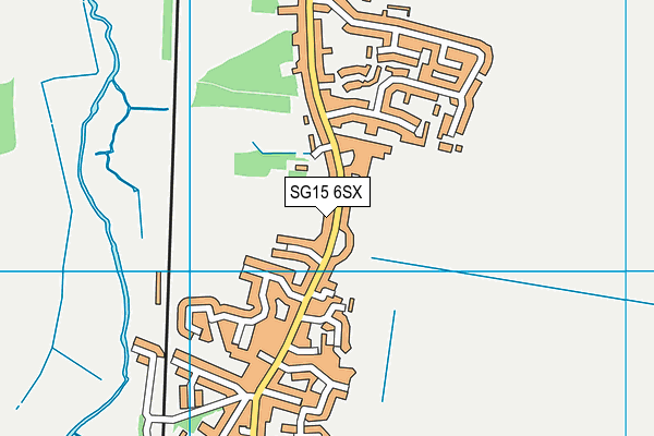 SG15 6SX map - OS VectorMap District (Ordnance Survey)