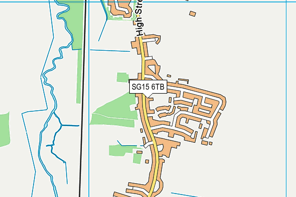 SG15 6TB map - OS VectorMap District (Ordnance Survey)
