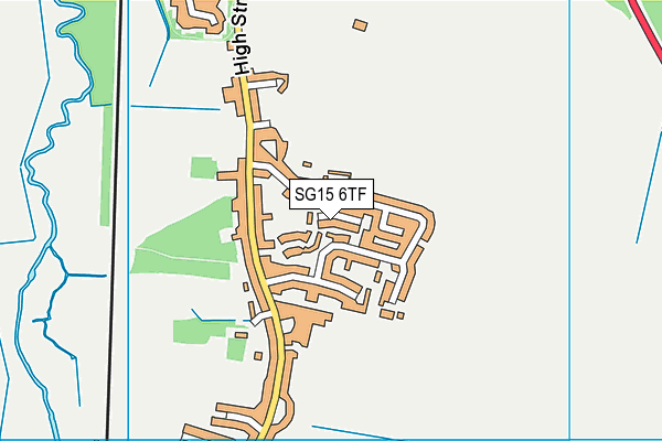 SG15 6TF map - OS VectorMap District (Ordnance Survey)
