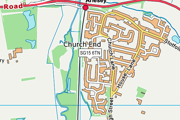 SG15 6TN map - OS VectorMap District (Ordnance Survey)