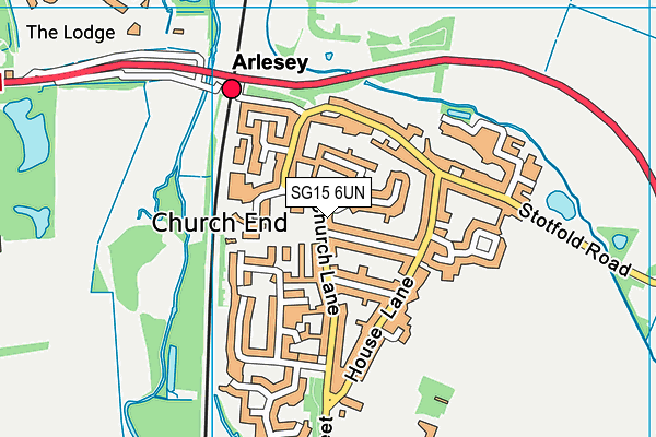 SG15 6UN map - OS VectorMap District (Ordnance Survey)