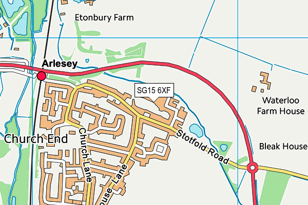 SG15 6XF map - OS VectorMap District (Ordnance Survey)