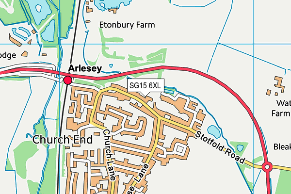 SG15 6XL map - OS VectorMap District (Ordnance Survey)