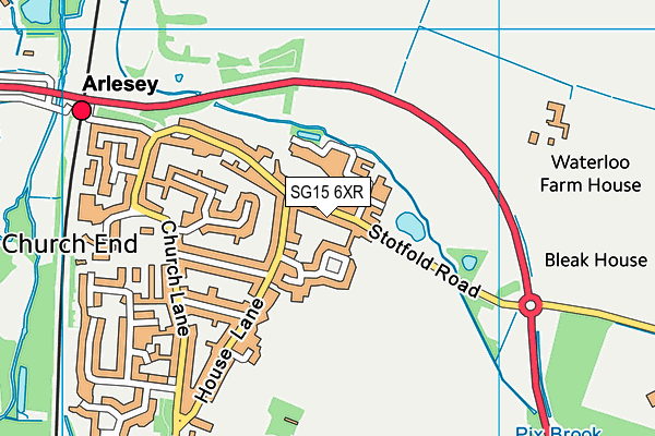 SG15 6XR map - OS VectorMap District (Ordnance Survey)