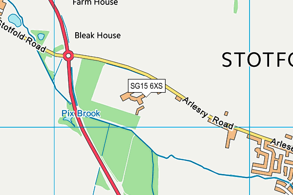SG15 6XS map - OS VectorMap District (Ordnance Survey)