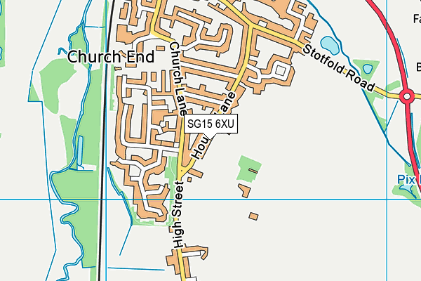 SG15 6XU map - OS VectorMap District (Ordnance Survey)