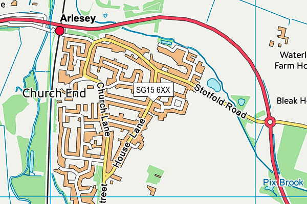 SG15 6XX map - OS VectorMap District (Ordnance Survey)