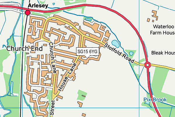 SG15 6YG map - OS VectorMap District (Ordnance Survey)