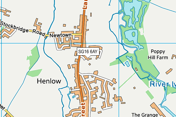 SG16 6AY map - OS VectorMap District (Ordnance Survey)