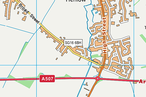 SG16 6BH map - OS VectorMap District (Ordnance Survey)