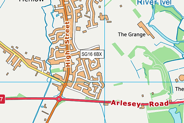 SG16 6BX map - OS VectorMap District (Ordnance Survey)