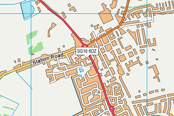 SG16 6DZ map - OS VectorMap District (Ordnance Survey) SG16 6DZ map - OS VectorMap District (Ordnance Survey)