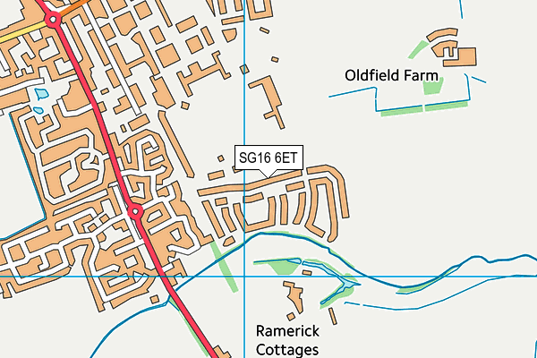 SG16 6ET map - OS VectorMap District (Ordnance Survey) SG16 6ET map - OS VectorMap District (Ordnance Survey)