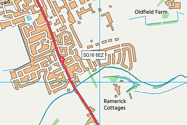 SG16 6EZ map - OS VectorMap District (Ordnance Survey) SG16 6EZ map - OS VectorMap District (Ordnance Survey)