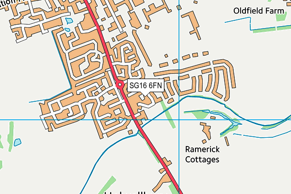 SG16 6FN map - OS VectorMap District (Ordnance Survey) SG16 6FN map - OS VectorMap District (Ordnance Survey)