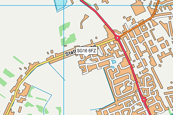 SG16 6FZ map - OS VectorMap District (Ordnance Survey) SG16 6FZ map - OS VectorMap District (Ordnance Survey)