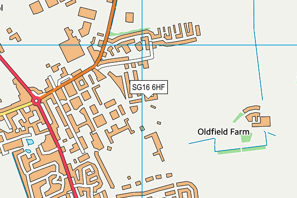 SG16 6HF map - OS VectorMap District (Ordnance Survey) SG16 6HF map - OS VectorMap District (Ordnance Survey)