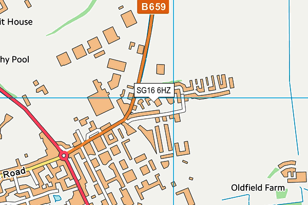 SG16 6HZ map - OS VectorMap District (Ordnance Survey) SG16 6HZ map - OS VectorMap District (Ordnance Survey)