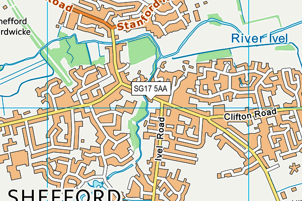 SG17 5AA map - OS VectorMap District (Ordnance Survey) SG17 5AA map - OS VectorMap District (Ordnance Survey)
