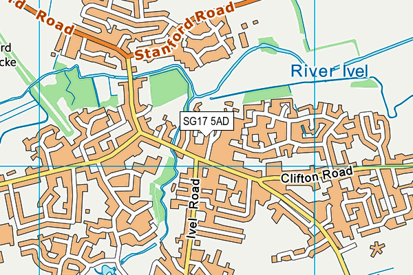 SG17 5AD map - OS VectorMap District (Ordnance Survey) SG17 5AD map - OS VectorMap District (Ordnance Survey)