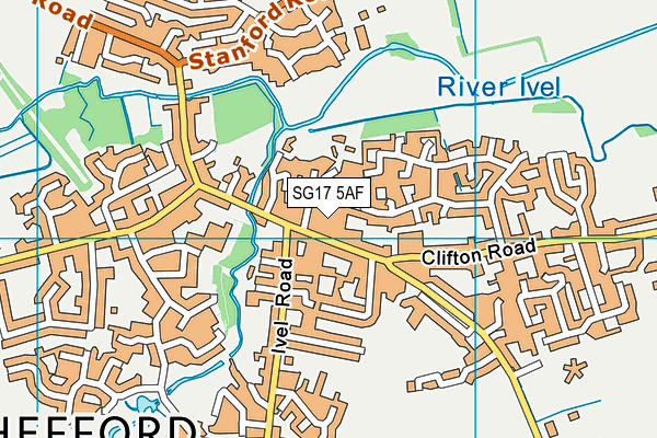 SG17 5AF map - OS VectorMap District (Ordnance Survey)