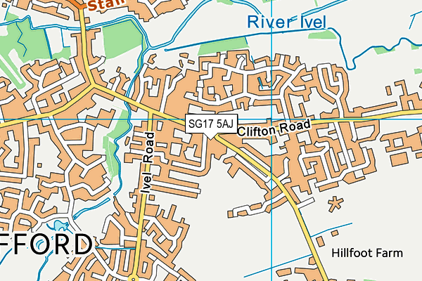 SG17 5AJ map - OS VectorMap District (Ordnance Survey) SG17 5AJ map - OS VectorMap District (Ordnance Survey)