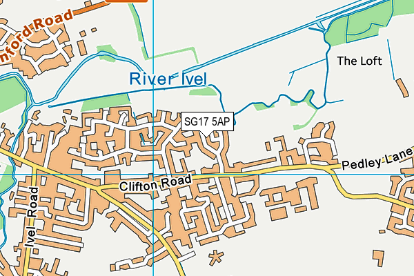 SG17 5AP map - OS VectorMap District (Ordnance Survey) SG17 5AP map - OS VectorMap District (Ordnance Survey)