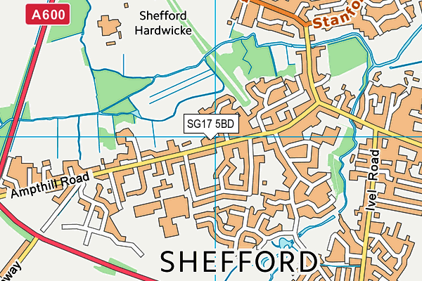 SG17 5BD map - OS VectorMap District (Ordnance Survey) SG17 5BD map - OS VectorMap District (Ordnance Survey)