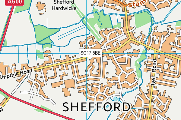 SG17 5BE map - OS VectorMap District (Ordnance Survey) SG17 5BE map - OS VectorMap District (Ordnance Survey)