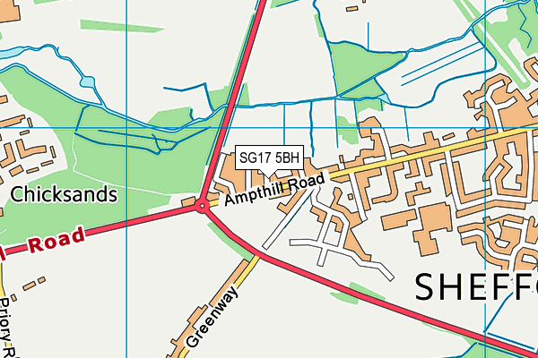 SG17 5BH map - OS VectorMap District (Ordnance Survey) SG17 5BH map - OS VectorMap District (Ordnance Survey)