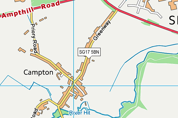 SG17 5BN map - OS VectorMap District (Ordnance Survey) SG17 5BN map - OS VectorMap District (Ordnance Survey)