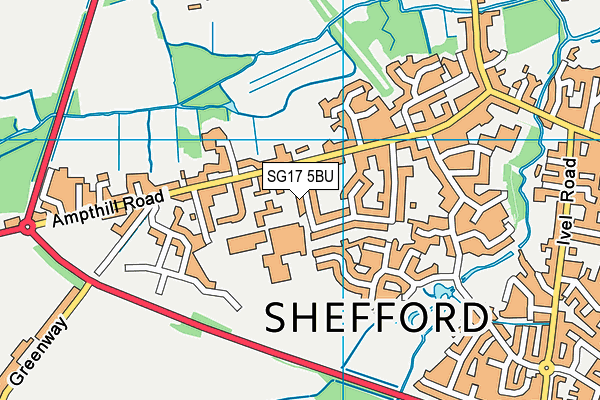 SG17 5BU map - OS VectorMap District (Ordnance Survey) SG17 5BU map - OS VectorMap District (Ordnance Survey)