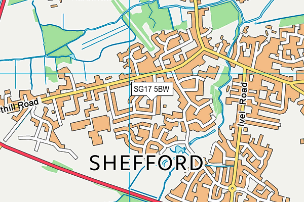 SG17 5BW map - OS VectorMap District (Ordnance Survey) SG17 5BW map - OS VectorMap District (Ordnance Survey)