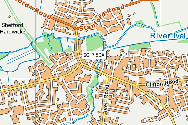 SG17 5DA map - OS VectorMap District (Ordnance Survey) SG17 5DA map - OS VectorMap District (Ordnance Survey)