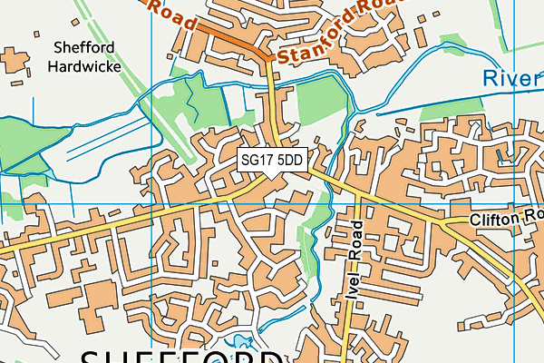 SG17 5DD map - OS VectorMap District (Ordnance Survey) SG17 5DD map - OS VectorMap District (Ordnance Survey)