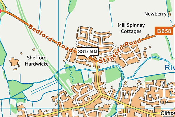 SG17 5DJ map - OS VectorMap District (Ordnance Survey)