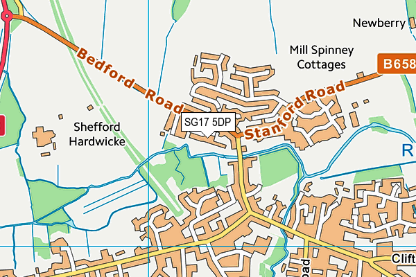 SG17 5DP map - OS VectorMap District (Ordnance Survey) SG17 5DP map - OS VectorMap District (Ordnance Survey)