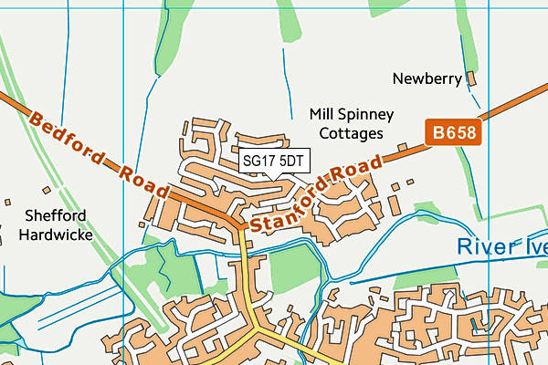 SG17 5DT map - OS VectorMap District (Ordnance Survey) SG17 5DT map - OS VectorMap District (Ordnance Survey)