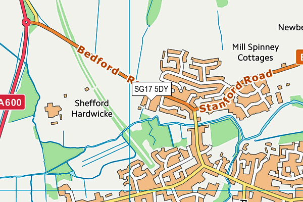 SG17 5DY map - OS VectorMap District (Ordnance Survey) SG17 5DY map - OS VectorMap District (Ordnance Survey)