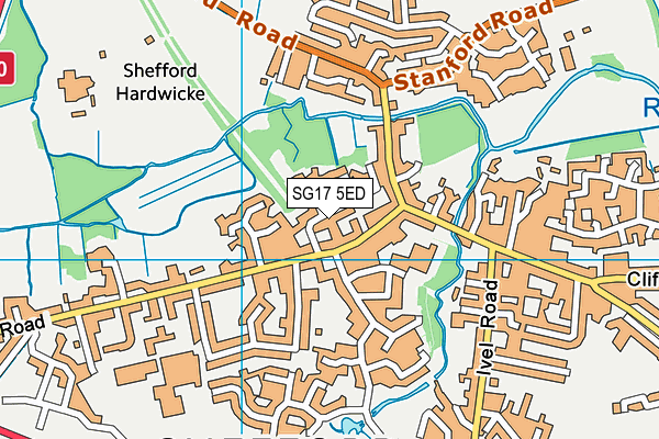 SG17 5ED map - OS VectorMap District (Ordnance Survey) SG17 5ED map - OS VectorMap District (Ordnance Survey)