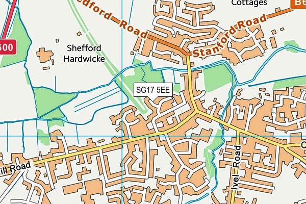 SG17 5EE map - OS VectorMap District (Ordnance Survey) SG17 5EE map - OS VectorMap District (Ordnance Survey)